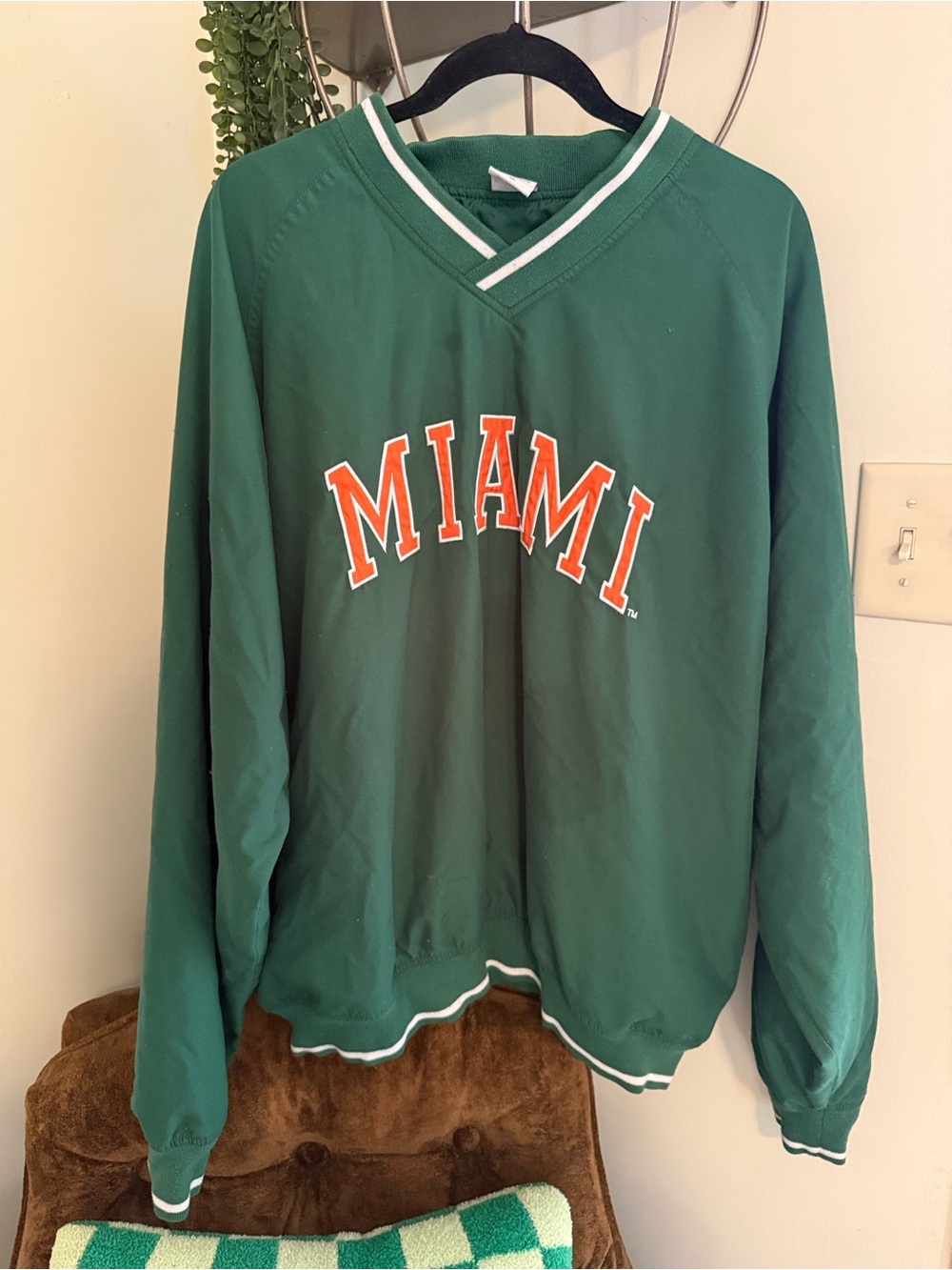 University of Miami Vintage Y2K Embroidered Pullover Windbreaker